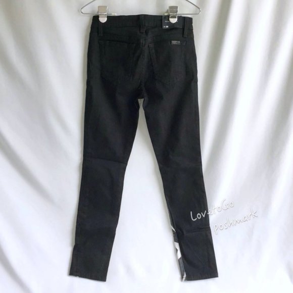 Ankle Skinny Black Jeans with geometric pattern - Picture 5 of 7